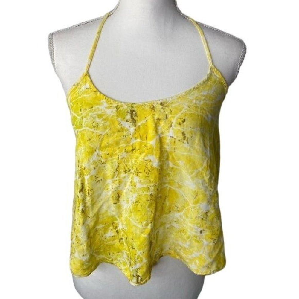 Forever 21 juniors ladies yellow crop tank top tie dye size Medium M